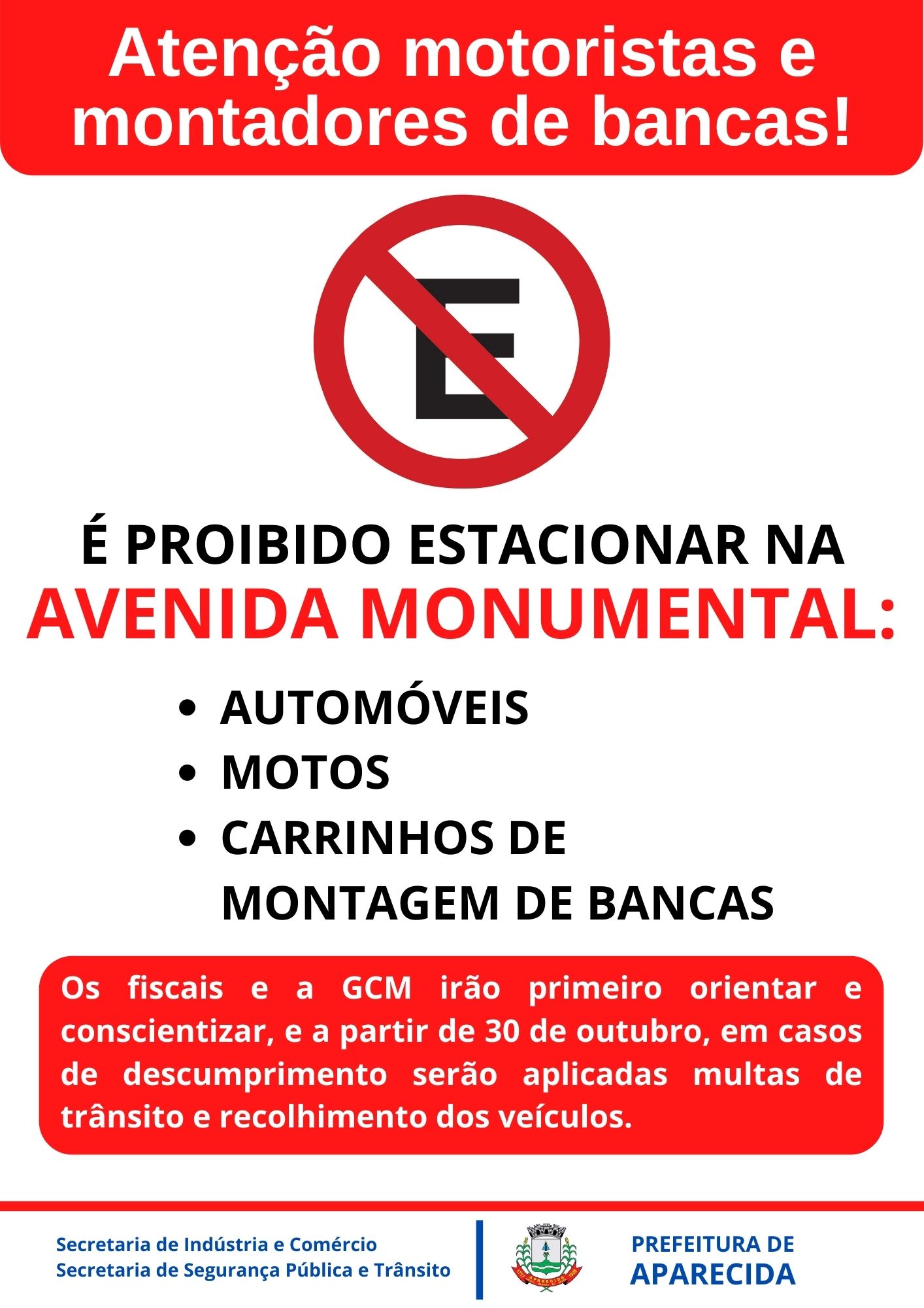 Proibido estaionasr Ao longo de toda a avebida Automoveid Motois Caarinho de banca (montsagem Multa e recolhidos Reclamação d alguns feirahggrs Deixabdo carriho pela ua Fiscalizao e GCM